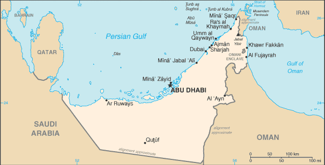 Mapa: Emiratos Árabes Unidos