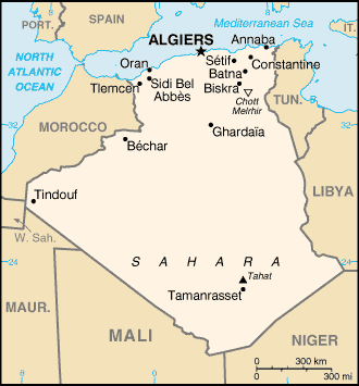 Mapa: Argelia