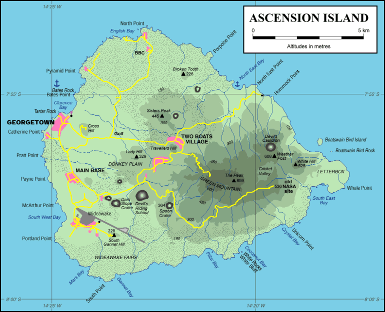 Mapa: Isla Ascensión
