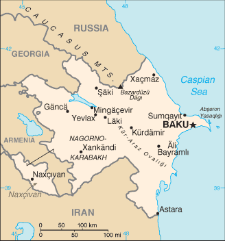 Mapa: Azerbaiyana