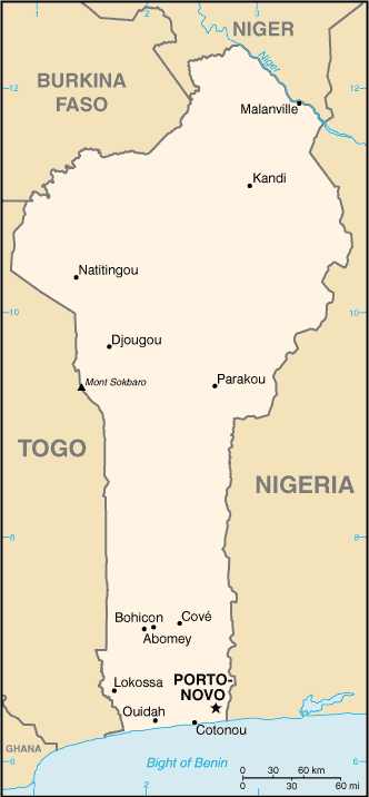 Mapa: Benin