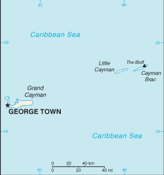 Mapa: Islas Caimánes