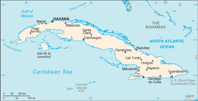Mapa: Cuba
