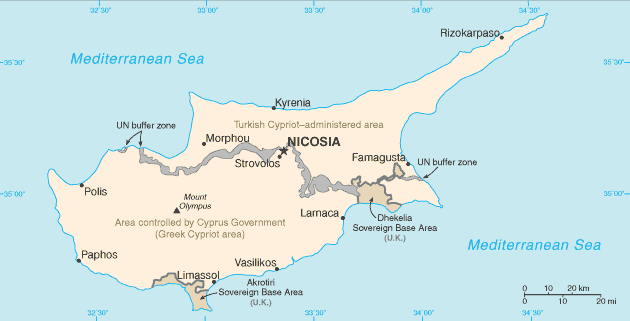 Mapa: Chipre