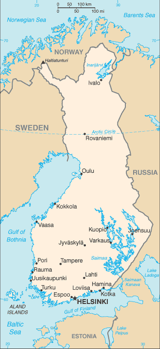 Mapa: Finlandia
