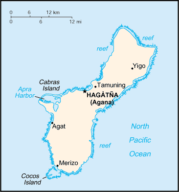 Mapa: Guam