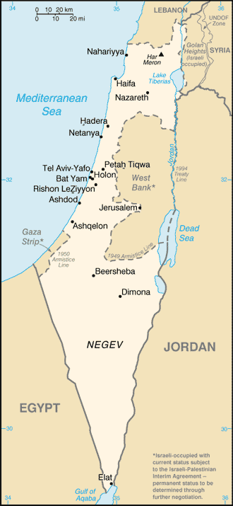 Mapa: Israel
