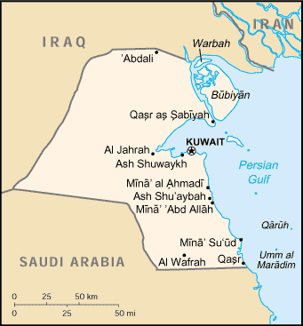 Mapa: Kuwait