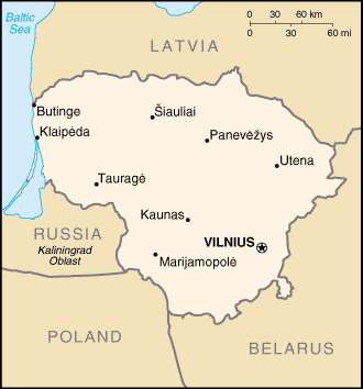 Mapa: Lituania