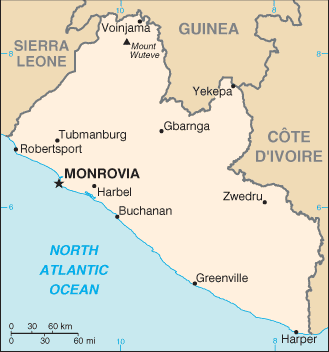 Mapa: Liberia