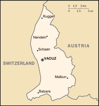 Mapa: Liechtenstein