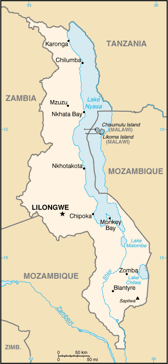 Mapa: Malawi