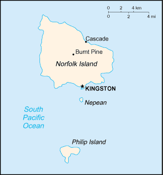 Mapa: Isla de Norfolk