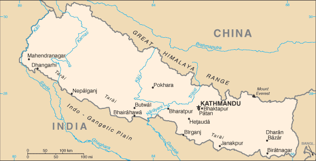 Mapa: Nepal