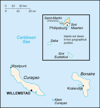 Mapa: Antillas Holandesas