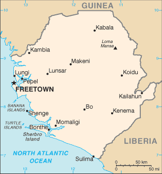 Mapa: Sierra Leona