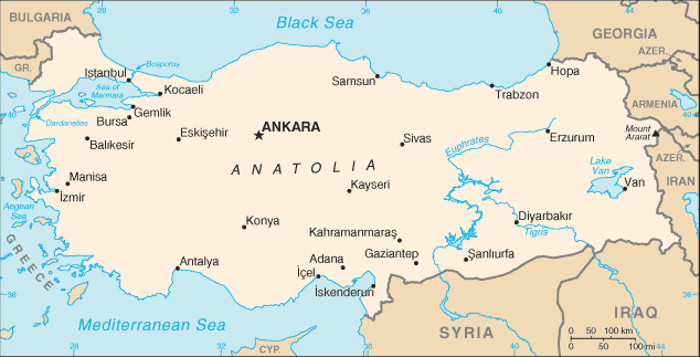 Mapa: Turquía