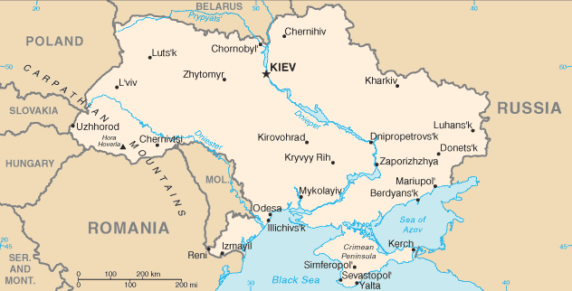 Mapa: Ucrania