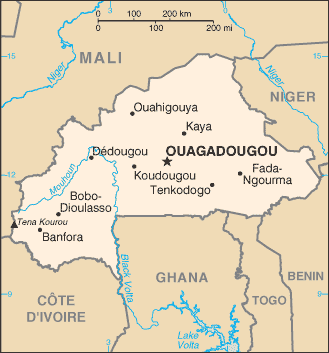 Mapa: Burkina Faso