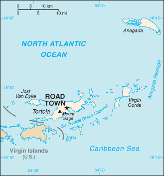 Mapa: Islas Vírgenes Británicas