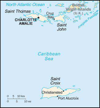 Mapa: Islas Vírgenes Norteamericanas